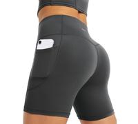 Yogaration Pantaloncini Palestra Donna, Shorts Sportivi Vita Alta con Tasche, Leggins Corti Push up Senza Cuciture per Yoga Fitness Gym Sport Estivi