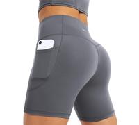 Yogaration Pantaloncini Palestra Donna, Shorts Sportivi Vita Alta con Tasche, Leggins Corti Push up Senza Cuciture per Yoga Fitness Gym Sport Estivi