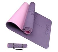 YOGATI - Tappetino Yoga antiscivolo e spesso. Tappetino da yoga con segni di allineamento del corpo. Tappetino sportivo per adulti e bambini. Tappetino da palestra ideale per pilates e fitness. Yoga
