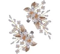 YOGAYE Clip per scarpe con perle e strass per scarpe da sposa da sposa Fiore di cristallo Ciondoli per scarpe Fibbie Stivali da donna Ornamenti decorativi