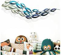 YOGAYE Coastal Ocean Metal Fish Wall Art Decor, 47.2"x 11.8" Large 3D Shoal of Fish Wall Sculpture, Hand Painted Cluster of Fish Hanging Decoration for Living Room Bedroom Dining Room