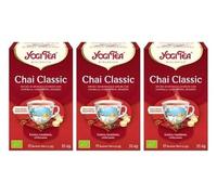 Yogi Tea - Classic Bio - Infuso Ayurvedico - Miscela di Cannella, Cardamomo e Zenzero - Senza Caffeina - Confezione da 3x17 bustine (51 bustine in totale)