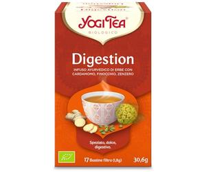 Yogi Tea Digestion Bio - Infuso Ayurvedico - Miscela di Cardamomo, Finocchio e Zenzero Sensa Caffeina - 17 bustine