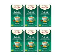 Yogi Tea Felicità Bio - Infuso Ayurvedico - Miscela di Cannella, Luppolo e Buccia d'Arancia - Confezione da 6x17 bustine (102 bustine in totale)