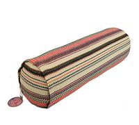 Yogi & Yogini Bolster Yoga Boemo 60x16 cm. Rotondo Fantasia in Cotone e Imbottita con pula di Grano saraceno Naturale.