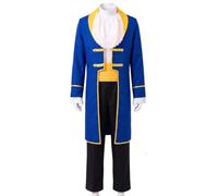 YOGLY Adam Costume Uomo Cosplay Bestia Principe Adam Lusso Corte Vintage Uniforme Set 5 Pezzi per Carnevale Halloween Festa Mascherata Costumi