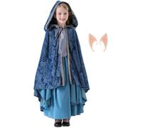 YOGLY Bambina Elfo Arwen Costume per Halloween Festa Abito e Mantella
