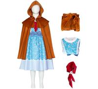 YOGLY Bambina Holly Costume Cosplay Season 5 Holly Wheeler Set Mantella con Cappuccio e Abito Sciarpa per Ragazza Carnevale Halloween Festa Mascherata Gioco di Ruolo Costumi 110-150