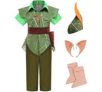 YOGLY Bambino Cosplay Peter Pan Elfo Costume per Halloween Festa Set