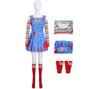 YOGLY Donna Chucky Cosplay Costume con Calze Carnevale Halloween Festa