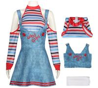 YOGLY Donna Cosplay Chucky Costume con Calze Carnevale Halloween Festa