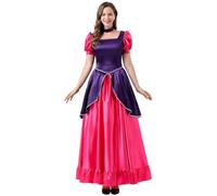 YOGLY Drusilla Costume Donna Cosplay Cenerentola Sorelle Drusilla Lungo Abito con Collana per Carnevale Halloween Festa Mascherata Spettacolo Costumi