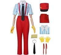YOGLY Kasane Teto Costume Donna Cosplay Mesmerizer Kasane Teto Uniforme Set Top Pantaloni Cravatta Cinghie con Guanti Cappuccio per Carnevale Halloween Festa Mascherata Fancy Anime Costume