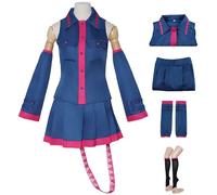 YOGLY Kasane Teto Costume Donna Cosplay Virtuale Idolo Kasane Teto JK Uniforme Set Top e Gonna Maniche Calze per Carnevale Halloween Festa Mascherata Fancy Anime Costume