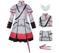 YOGLY Kasane Teto Show Costume Donna Cosplay Virtuale Idolo Kasane Teto JK Uniforme Set Top e Gonna Copricapo con Ciondolo per Carnevale Halloween Festa Mascherata Fancy Anime Costume