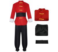 YOGLY Ranma Costume Adulto Cosplay Anime Ranma 1/2 Rosso Kung Fu Uniforme Set 3 pezzi per Uomo Donna Carnevale Halloween Festa Mascherata Costumi