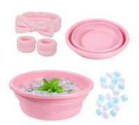 Yogode Kit per il bagno di ghiaccio per il viso, con tuffo freddo per il viso, ciotola pieghevole per il viso