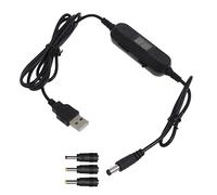 YOGOTEU - Cavo di tensione regolabile USB da 5 V a 1,5 V, 3 V, 4,5 V, 6 V, 7,5 V, 9 V, 12 V, 2,5 mm, 3,5 mm, 4,0 mm, 5,5 mm, con LED Dislpay per giochi giocattolo, convertitore di tensione