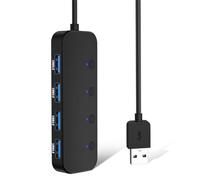 YOGOTEU Durevolezza USB Splitter dati 4Port USB3.0 Hub con singoli interruttori di alimentazione della luce LED non hanno bisogno di driver 60 cm cavo LED