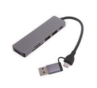 YOGOTEU Hub USB C In Lega di Alluminio Tipo C/USB a USB Lettore di Schede Adattatore Velocità USB Splitter Dongle Cavo Convertitore Connettore Velocità Trasferimento Dati Hub