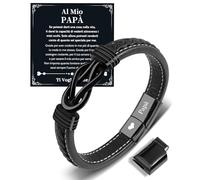 YOGRASS Regalo per Papà Festa del Papà Bracciale per Papa Festa del Papa Idee Ti Voglio Bene Bracciale in pelle da Uomo Regalo di Natale e di Compleanno per Lui Papa