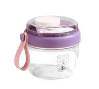 Yogurt Cups, Overnight Oatmeal Mug, 11.4 Inches Parfait Cup Handles & Lightweight, Portable Cereal Container Lid for Milk, Yoghurt, Meal Planning, Breakfast, or Snacks