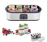 Yogurt elettrico con barattoli di vetro, timer di temperatura regolabile, display a LED per yogurt e dessert fatti in casa