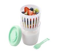 Yogurt Jars With Airtight Lids - Transparent Dessert Glasses, Reusable Yoghurt Cups, Draining Airtight Food Storage Jar With Fork Salad Container For Lunchs For Overnight Oats Snack Ice Cream