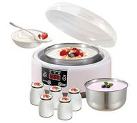 Yogurt Maker Machine 36 Hours with Temperature Control and Timer, 1.2L Yogurt Machine with LED Display, Multifunctional Yogurt Maker Stainless Steel Design for Home Use (as show,yogurt machine+5 cups)