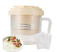 Yogurt Maker, Yogurt Strainer, Multi Functional Straining Kit with Lid, Easy to Clean Components, Juice Preparation Tool for Kitchen Use, White 1.5l, 6.5x6.3x6.61 Inches