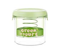 Yogurt Strainer with Lid, Fine Mesh Yogurt Filter, Stainless Steel Spring Fermented Milk Making Tool, 5,31 x 5,31 Inches for Straining, Cheese, and Soia, Green, Yellow