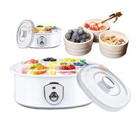 Yogurtiera 1.5L 20W 7 vasetti di vetro Macchina completamente automatica per probiotici con controllo della temperatura per yogurt greco fatto in casa e senza lattosio