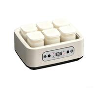 Yogurtiera 6 Vasetti in con Controllo Temperatura per Yogurt Greco e Formaggi - Timer Regolabile e Ricettario Incluso