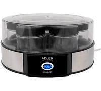 Yogurtiera ADLER AD 4476, Potenza massima 150 W, Coperchio trasparente, Nero, Grigio, Trasparente