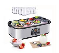 Yogurtiera da 1400 ml con 8 barattoli di vetro, macchina automatica per la produzione di probiotici e natto per yogurt greco biologico fatto in casa, elettrodomestico da cucina sano