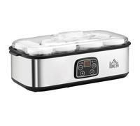 Yogurtiera Elettrica 25W con 8 Vasetti Inclusi, Timer 1-48 Ore e Temperatura Regolabile 20-50°C, 36x18.8x14cm, Argento