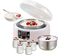 Yogurtiera probiotica da 36 ore con temperatura regolabile, con controllo costante della temperatura e timer, macchina per yogurt digitale con contenitore interno in acciaio inossidabile White,12L