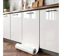 yogximil Carta da Parati in Vinile Nero Lucido per pareti Adesivi murali Impermeabili Adesivo da Parete per Bagno Tavolo da Cucina Adesivo per Arredamento