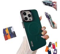 YOHFRFGX Anti Drop Magnetic Suction Case Cover for iPhone 15 14 13 12 PRO Max, Full-Coverage Shockproof Leather Case, Slim Leather Full Coverage Protective Cover (15 Promax,Green)