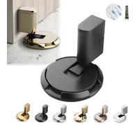 YOHFRFGX Magnetic Door Stopper, Invisible Magnetic Door Stoppers, Punch-Free Mechanical Silent Floor Door Stop, Mechanical Silent Floor Door Stop Shock Absorbing for Home Office Bedroom in (Black)