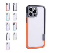 YOHFRFGX Open-Frame Heat Dissipation for iPhone Case, Open-Frame Heat Dissipation iPhone Case - Lightweight And Protective for iPhone 13 14 15 16 PRO Max (14 PRO Max,Black + Orange)