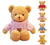 YOHFRFGX Yukoquian Teddy Bear, Orso di peluche con Cappuccio, Peluche Morbido e Caratteristiche Educative, 30CM, Rosa