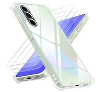 Yohii 4 in 1 Cover per Samsung Galaxy A36 5G con 3 Pezzi Vetro Temperato, Trasparente Antiurto Antigraffio Custodia, Ultra Sottile Morbida Silicone TPU Protettiva Case - Trasparente