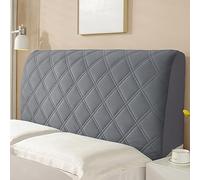 YOHOCS Fodera Copri Testata Letto, Elasticizzato Copri testiera Letto Matrimoniale, Fodera per Testiera del Letto Tessuto in Velluto Elasticizzato,Dark Grey,160cm