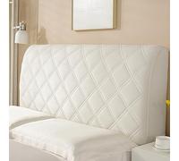 YOHOCS Fodera Copri Testata Letto, Elasticizzato Copri testiera Letto Matrimoniale, Fodera per Testiera del Letto Tessuto in Velluto Elasticizzato,Bianca,160cm