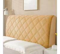 YOHOCS Fodera Copri Testata Letto, Elasticizzato Copri testiera Letto Matrimoniale, Fodera per Testiera del Letto Tessuto in Velluto Elasticizzato,Giallo,160cm