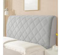 YOHOCS Fodera Copri Testata Letto, Elasticizzato Copri testiera Letto Matrimoniale, Fodera per Testiera del Letto Tessuto in Velluto Elasticizzato,Light Grey,190cm