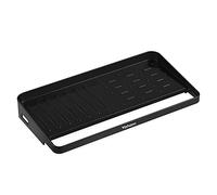 YOHOM Supporto per spugna a ventosa nero per lavello da cucina da 5,1 a 2,5 cm, supporto per stracci per lavello sottopiano, in plastica, dimensioni di installazione 23 cm di lunghezza x 8 cm di