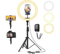 YOHOOLYO 12" Ring Light con Treppiede 64" Anello Luminoso LED con 10 Luminosità 3 Modalità di Illuminazione, Treppiede Smartphone Selfie LED Anello Luce per Trucco, Fotografia, YouTube e Video Selfie