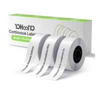 YOHOOLYO Etichette Adesive Termiche, Nastro Etichette Continuo 15mm x 7m, 3 Rotoli, Compatibile con YOHOOLYO HP6-C Eticchettatrice, Adatto a Scuola e Ufficio